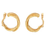 Vintage Cartier Diamond Trinity Hoop Earrings in Yellow Gold