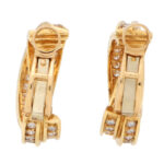 Vintage Cartier Diamond Trinity Hoop Earrings in Yellow Gold