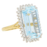 Contemporary Aquamarine and Diamond Cocktail Ring