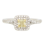 Vintage Tiffany & Co. Soleste Yellow Diamond Halo Ring