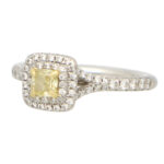 Vintage Tiffany & Co. Soleste Yellow Diamond Halo Ring