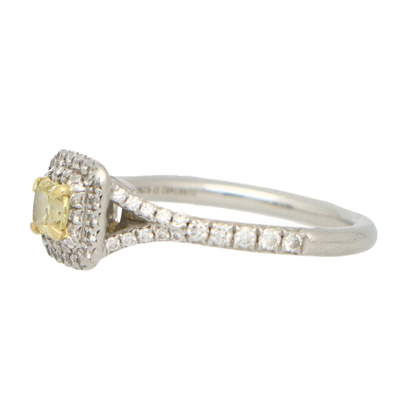 Vintage Tiffany & Co. Soleste Yellow Diamond Halo Ring