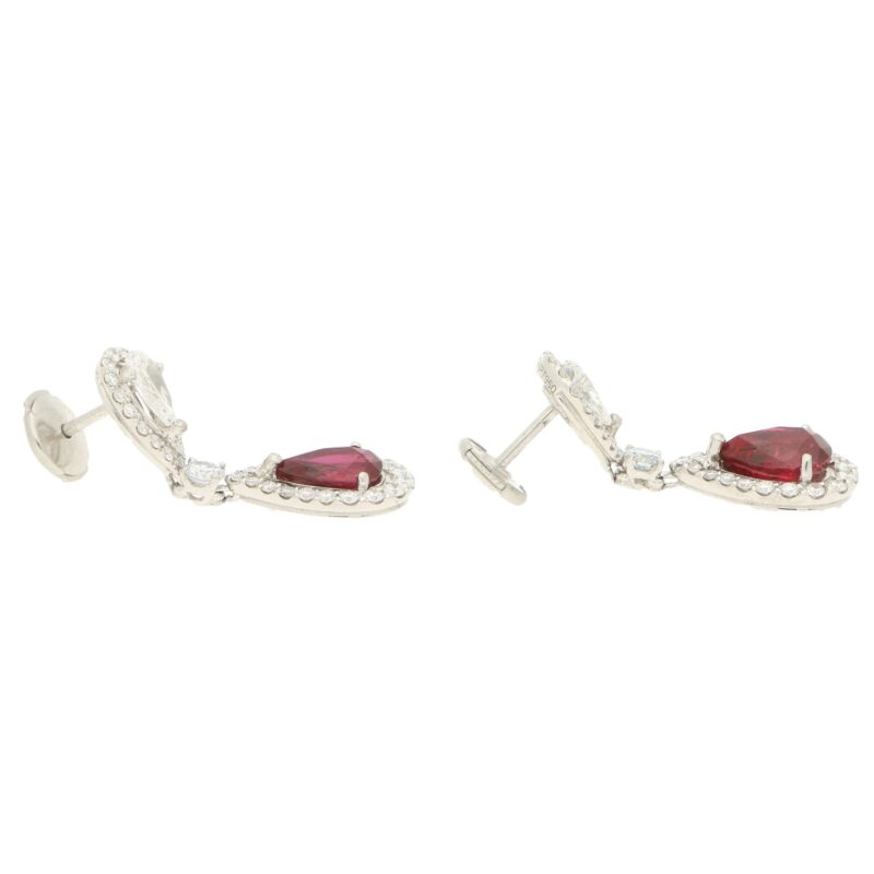 Moussaieff Ruby and Diamond Drop Earrings in Platinum