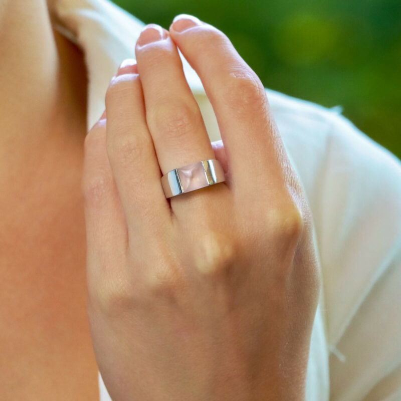 Vintage Cartier Rose Quartz Tank Ring