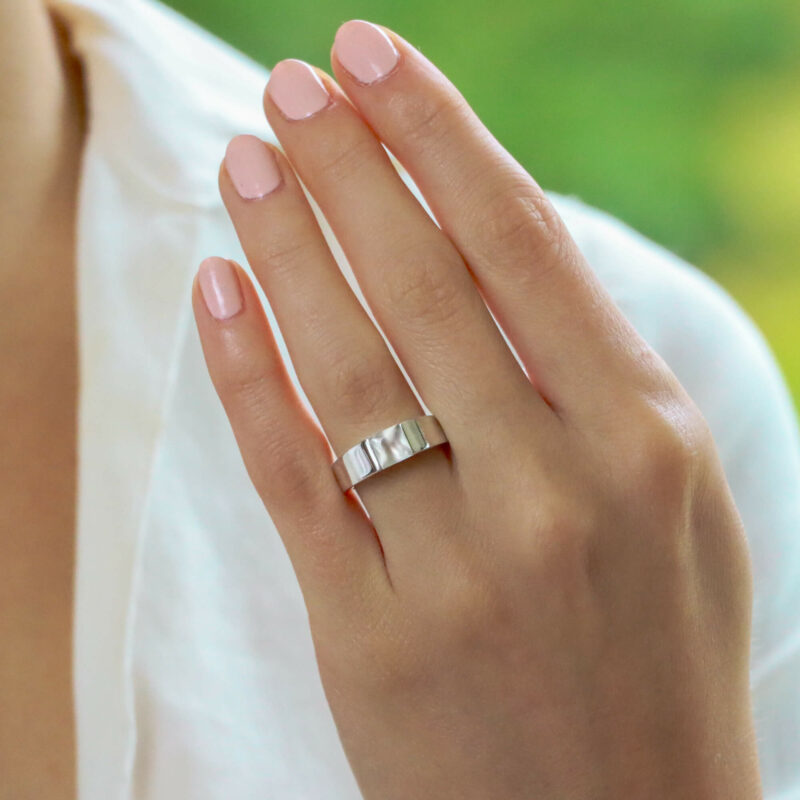 Vintage Cartier Moonstone Tank Ring Set in 18k White Gold