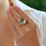 Vintage Bulgari Parentesi Green Quartz and Diamond Ring