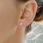 Floral Cluster Diamond Stud Earrings