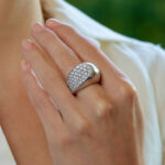 Vintage Fred Paris Diamond Bombe Ring