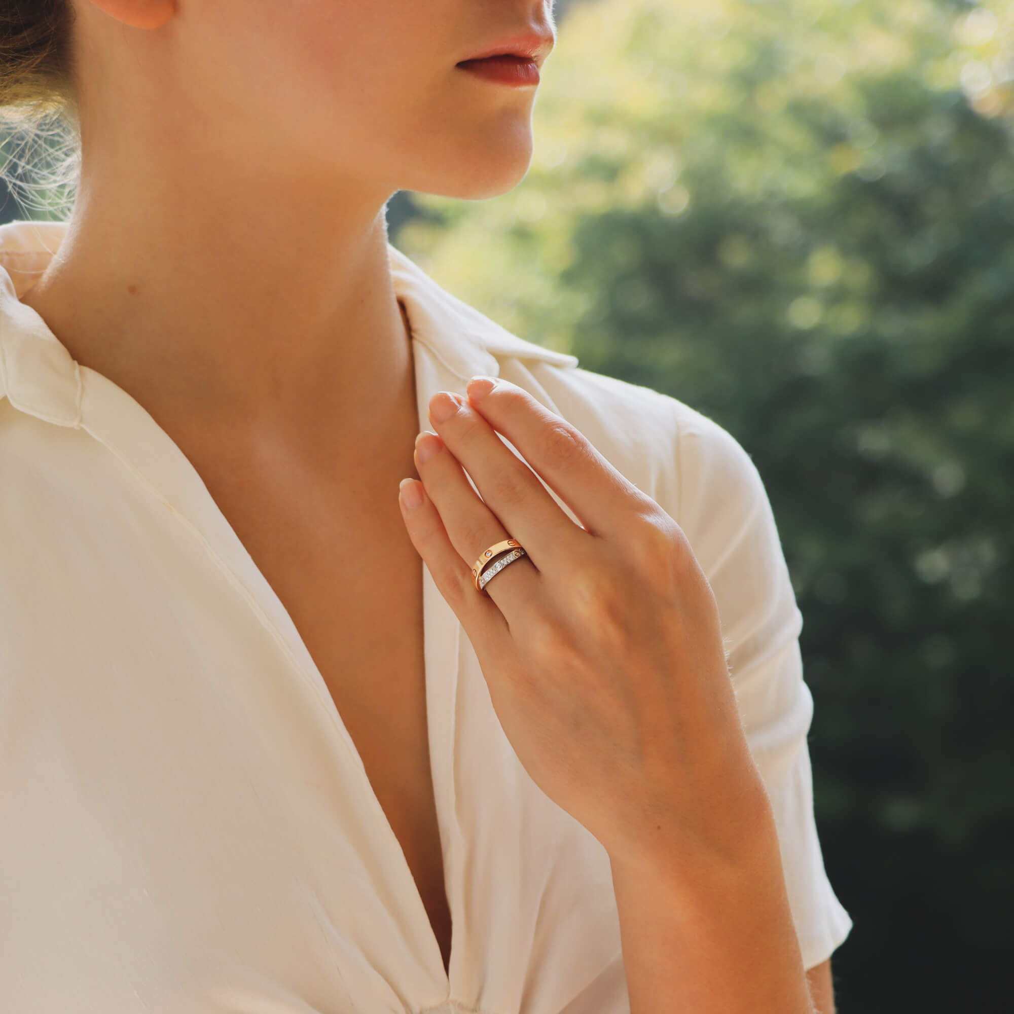gaffel bronze Afvige Vintage Cartier Double Band Diamond Love Ring at Susannah Lovis Jewellers