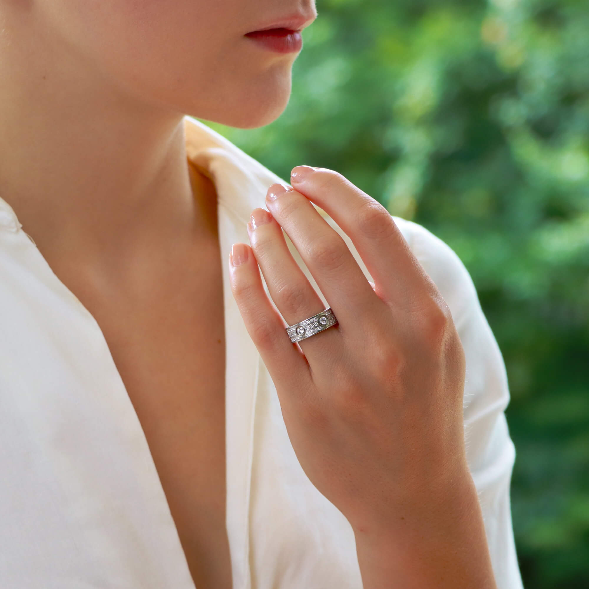Vintage Cartier Diamond Paved Love Ring at Susannah Lovis Jewellers