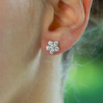 Vintage Bvlgari Floral Cluster Stud Earrings