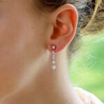 Contemporary Style Diamond Drop Earrings