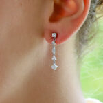 Contemporary Style Diamond Drop Earrings