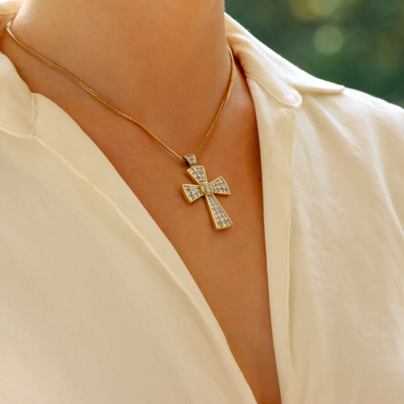 Vintage Theo Fennell Diamond Cross Pendant