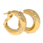 Vintage Chaumet Diamond Hoop Earrings