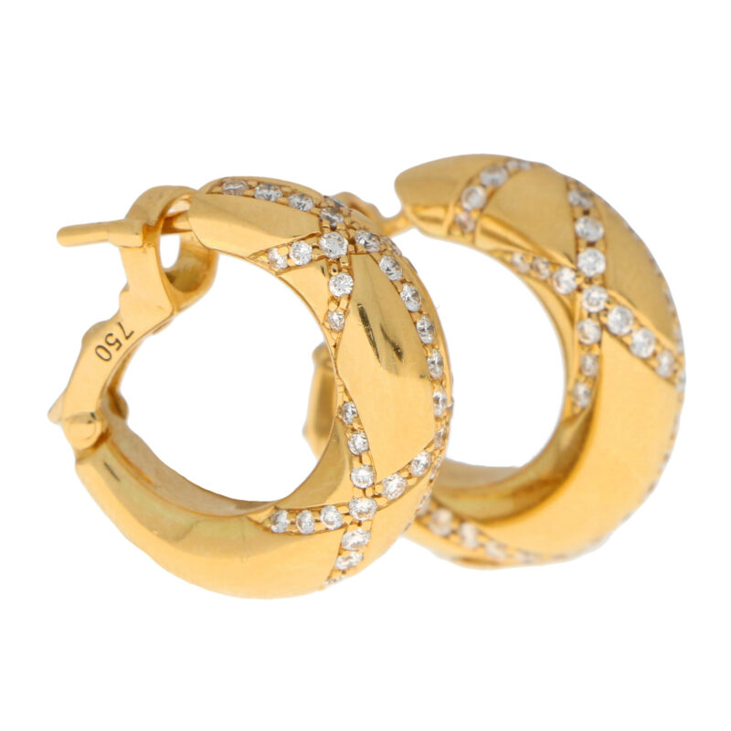 Vintage Chaumet Diamond Hoop Earrings