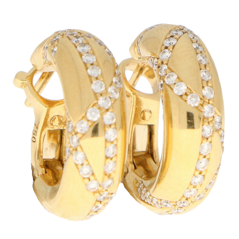 Vintage Chaumet Diamond Hoop Earrings