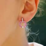 Pink Sapphire and Diamond Earrings