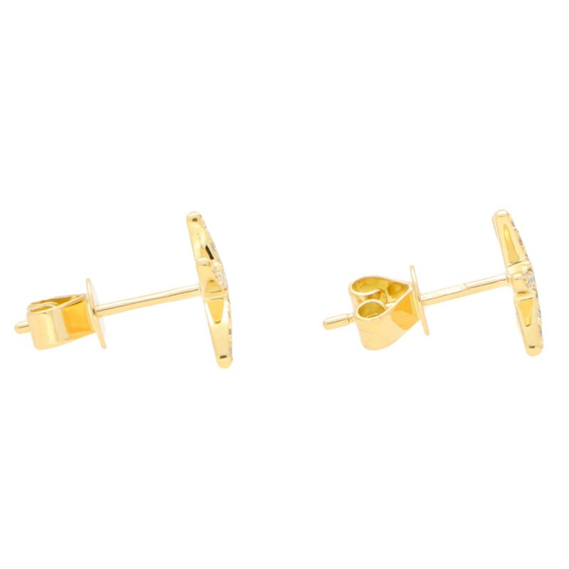 Small Diamond Starfish Stud Earrings in Yellow Gold