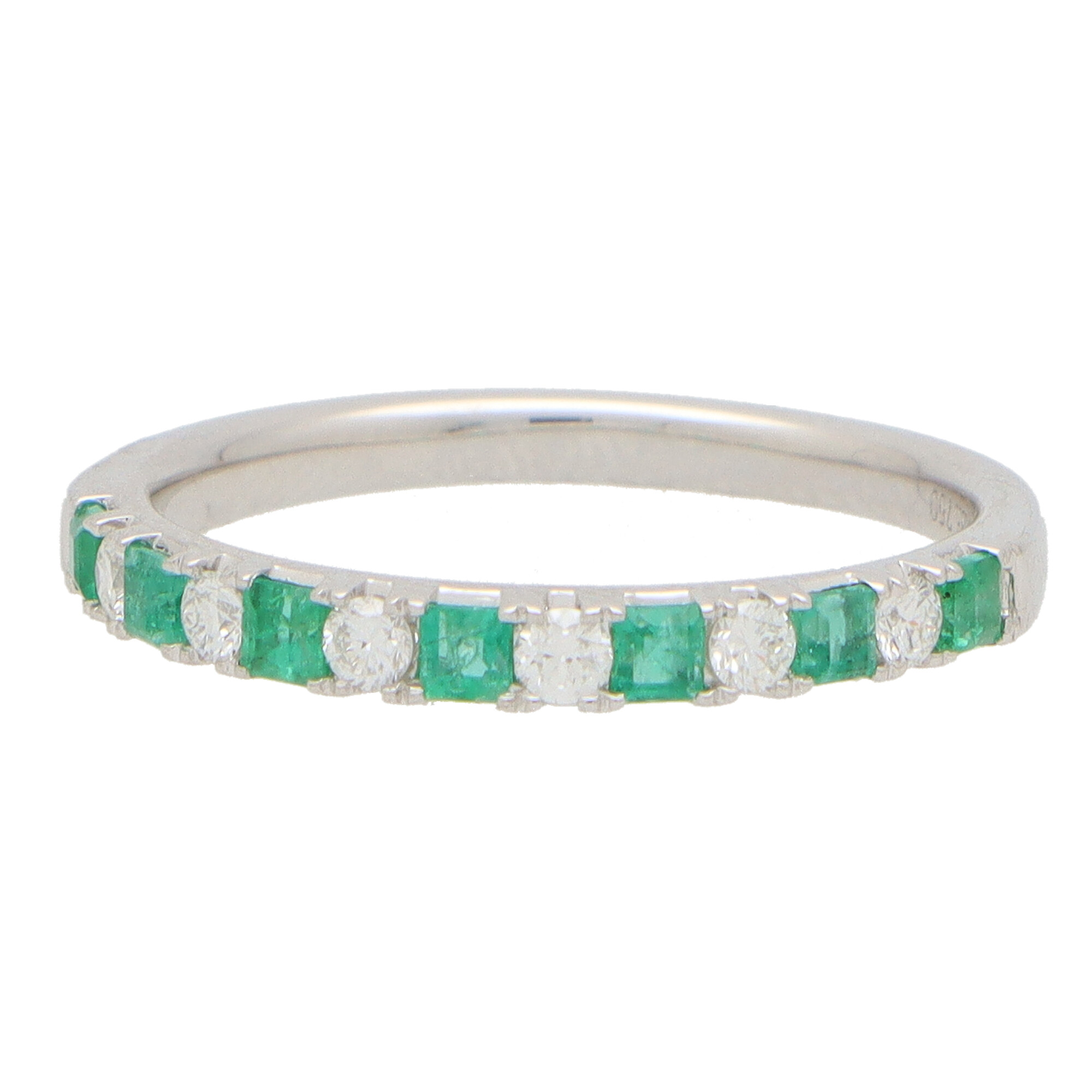 Emerald and Diamond Half Eternity Ring at Susannah Lovis Jewellers