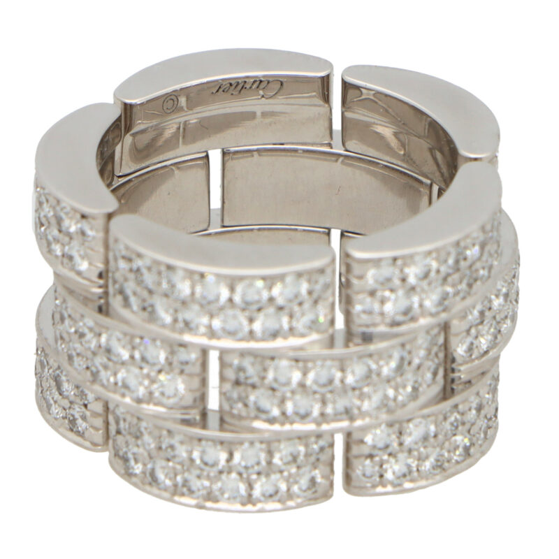 Vintage Cartier Three Row Maillon Panthère Bombè Ring
