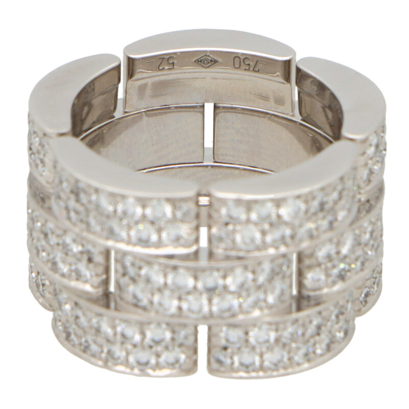 Vintage Cartier Three Row Maillon Panthère Bombè Ring