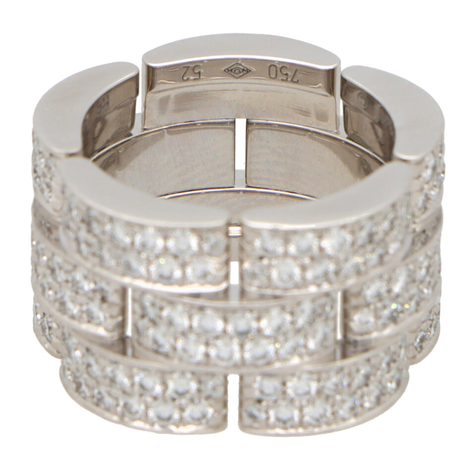 Vintage Cartier Three Row Maillon Panthère Bombè Ring