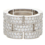 Vintage Cartier Three Row Maillon Panthère Bombè Ring
