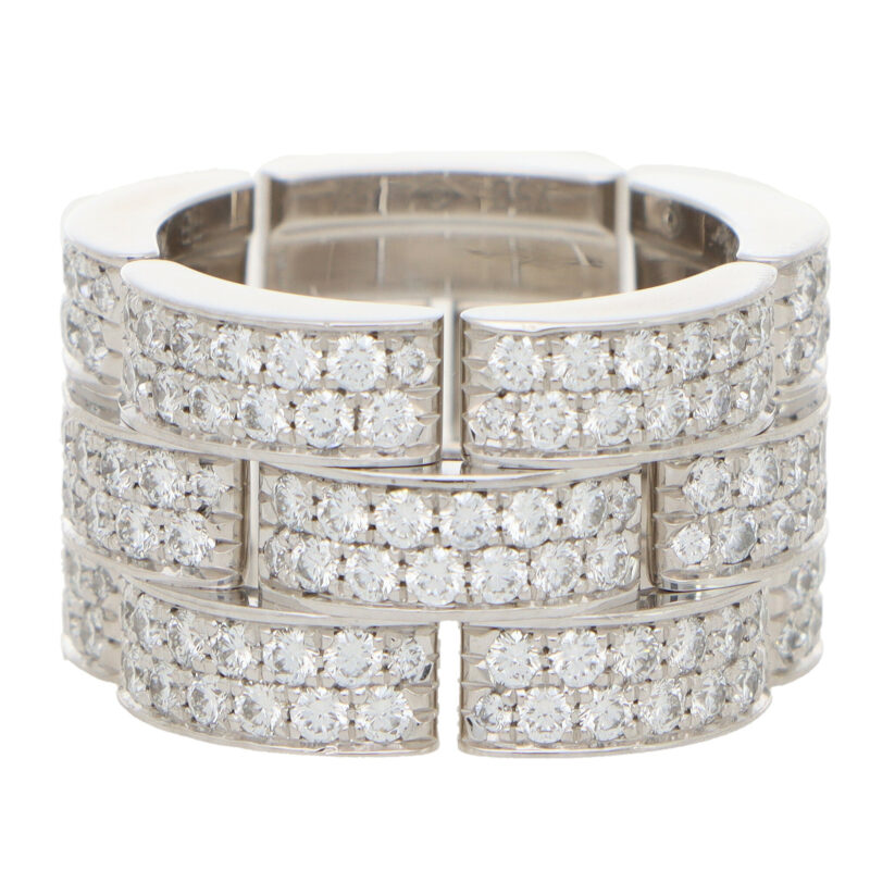 Vintage Cartier Three Row Maillon Panthère Bombè Ring