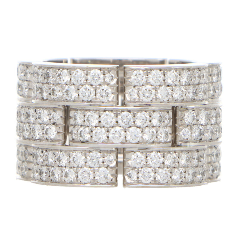 Vintage Cartier Three Row Maillon Panthère Bombè Ring
