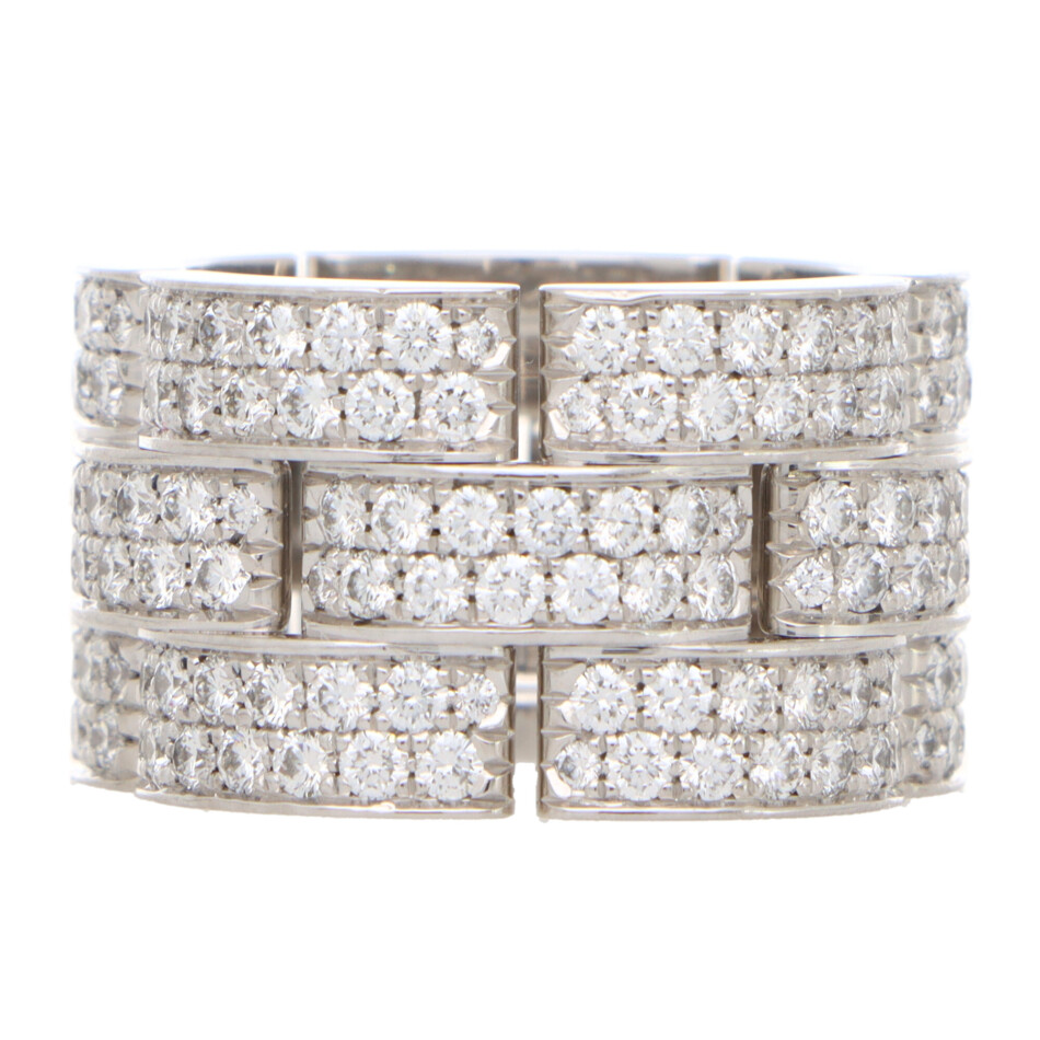 Vintage Cartier Three Row Maillon Panthère Bombè Ring