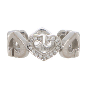 Vintage Cartier 'C de Cartier' Diamond Heart Ring