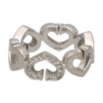 Vintage Cartier 'C de Cartier' Diamond Heart Ring