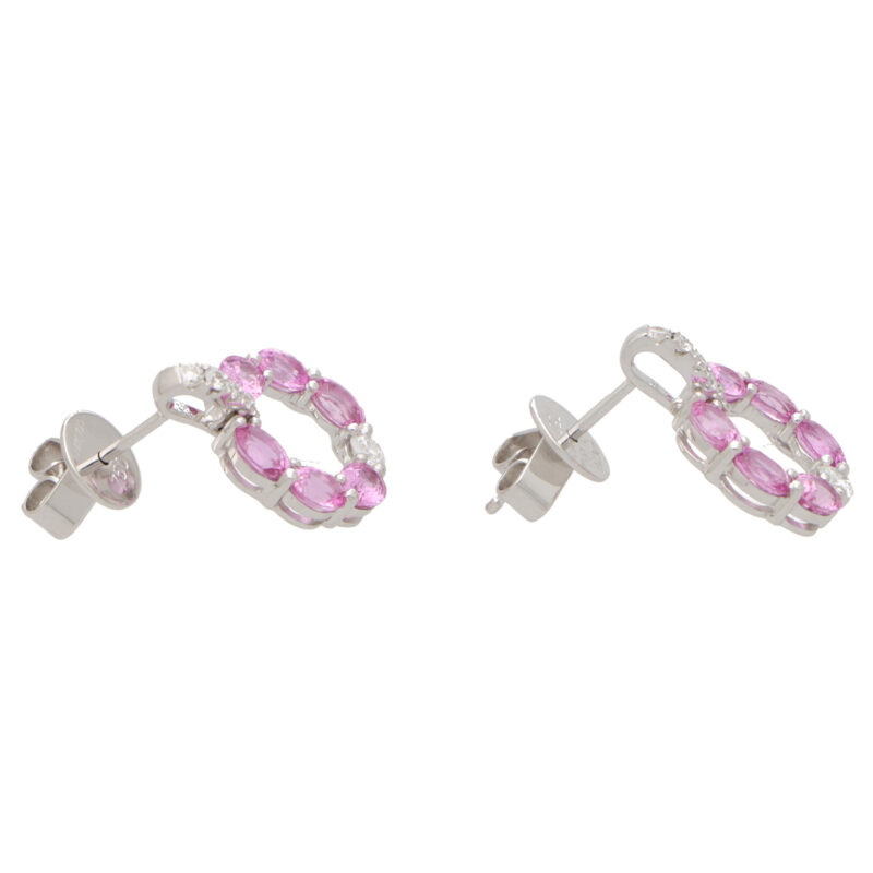 Pink Sapphire and Diamond Earrings