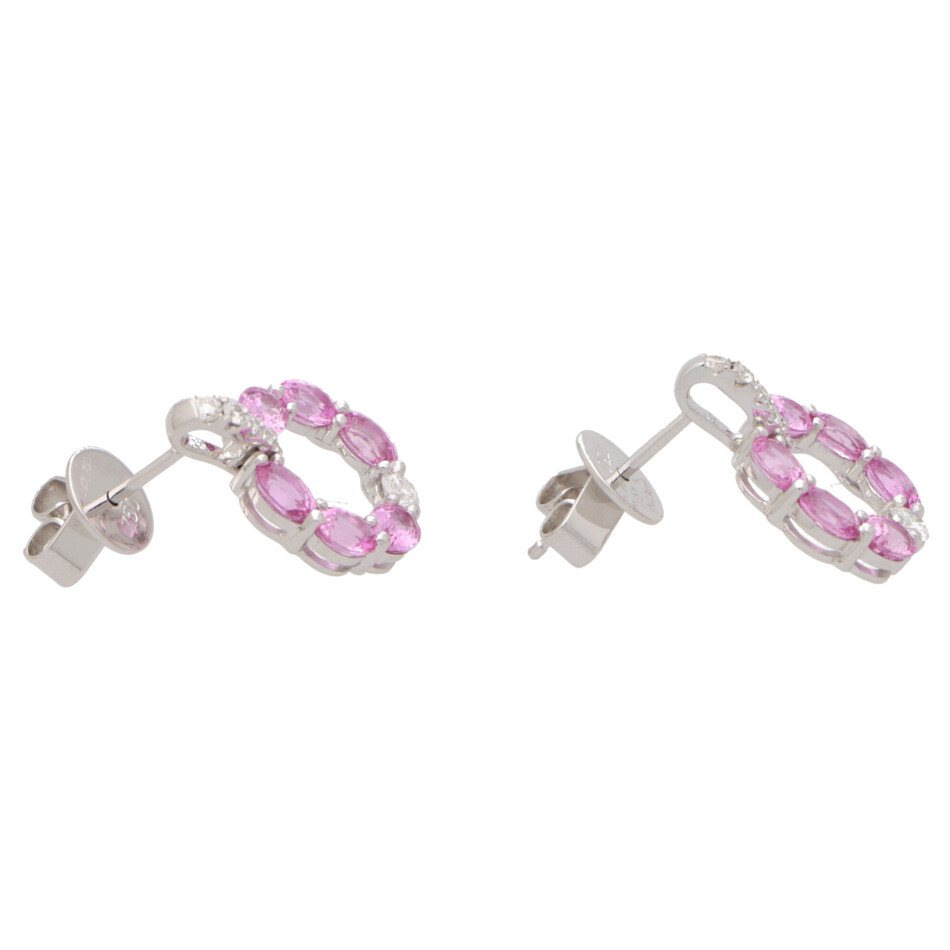 Pink Sapphire and Diamond Earrings