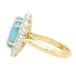 Opal and Diamond Cluster Ring