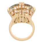 Vintage Bulgari Parentesi Green Quartz and Diamond Ring