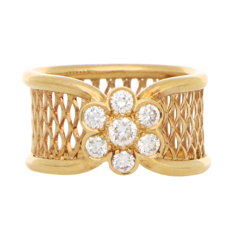 Vintage Van Cleef & Arpels Fleurette Diamond Cluster Band Ring