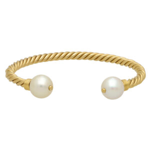 Vintage Bulgari Pearl Twist Rope Torque Bangle