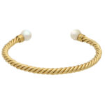 Vintage Bulgari Pearl Twist Rope Torque Bangle