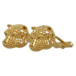 Vintage Panther Head Swivel Cufflinks in Platinum and Gold