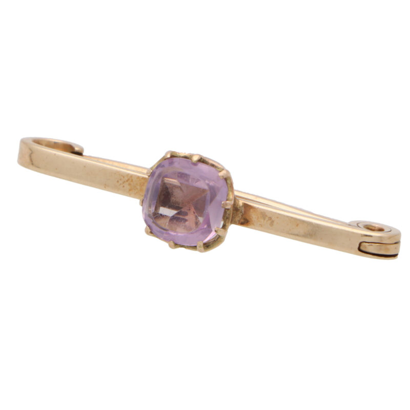 Late Victorian Amethyst Pin Bar Brooch