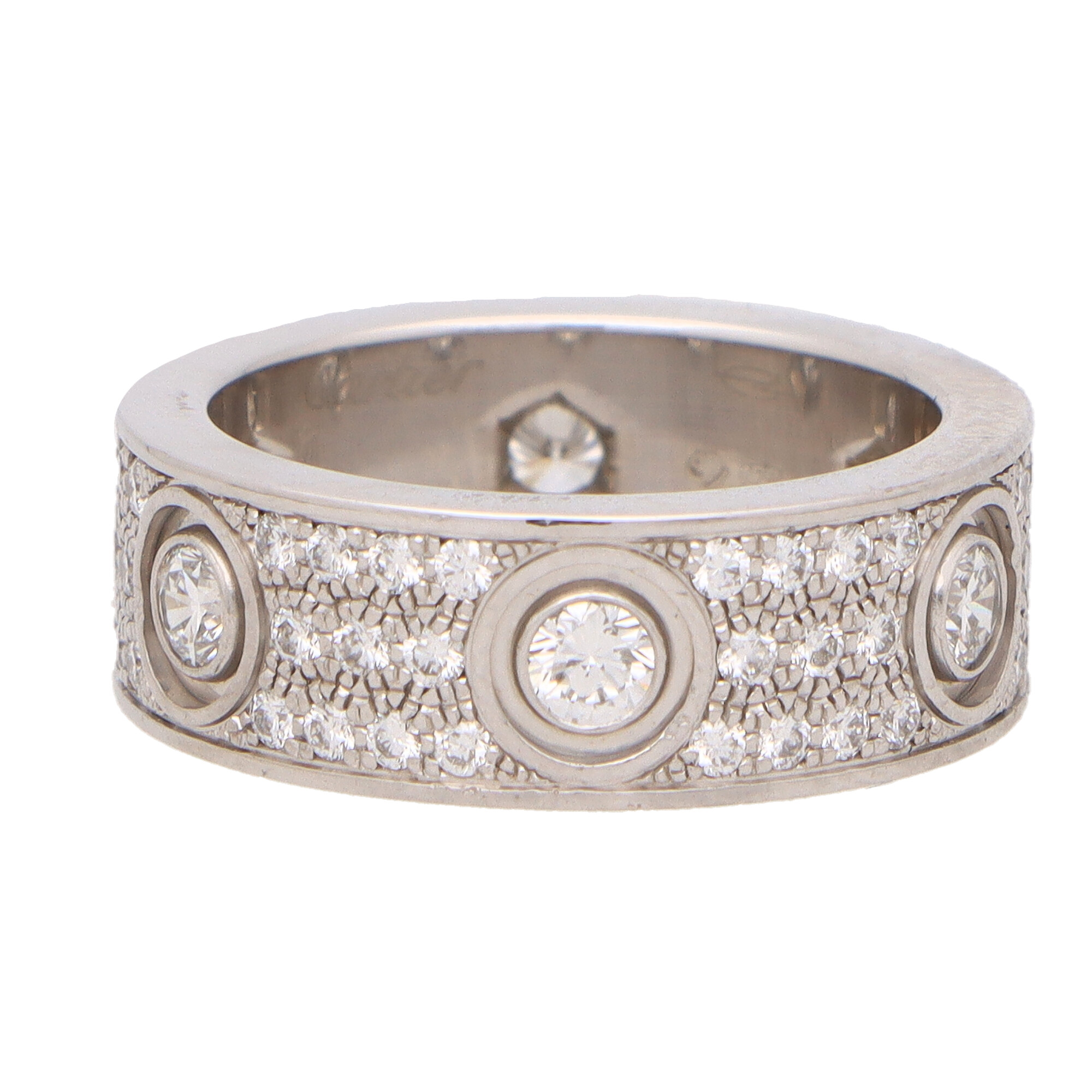 Vintage Cartier Diamond Paved Love Ring at Susannah Lovis Jewellers