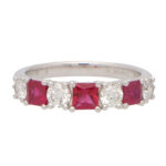 Ruby And Diamond Half Eternity Ring