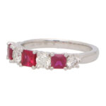 Ruby And Diamond Half Eternity Ring