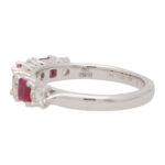 Ruby And Diamond Half Eternity Ring