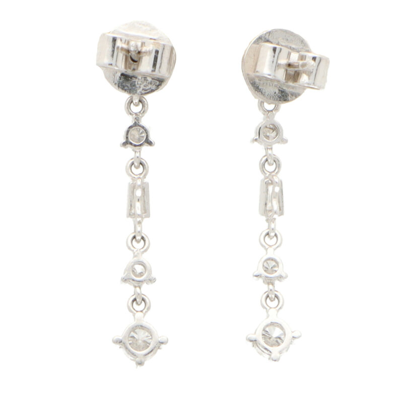 Contemporary Style Diamond Drop Earrings