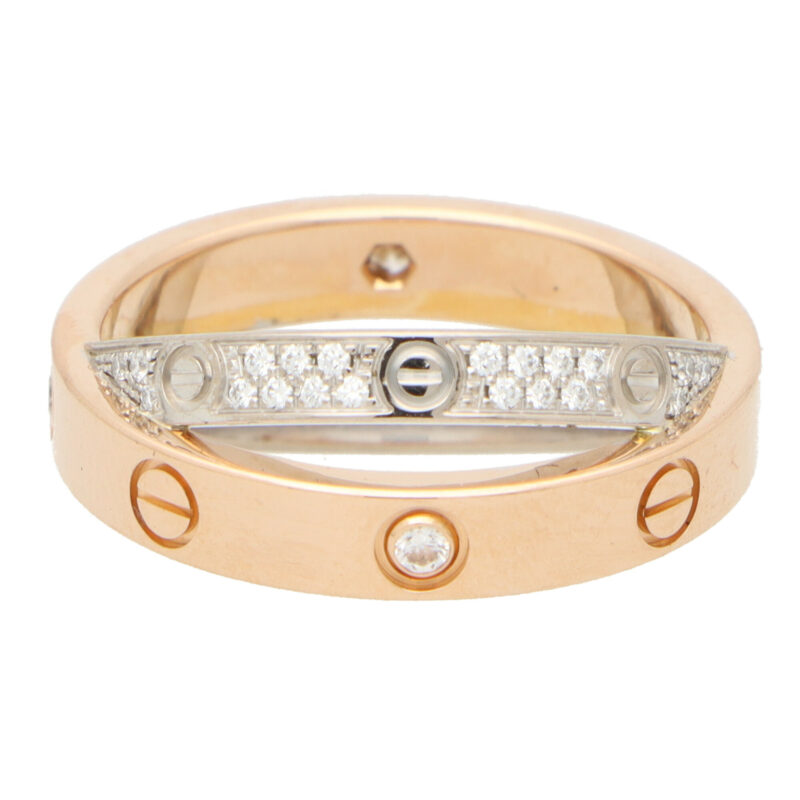 Vintage Cartier Double Band Diamond Love Ring