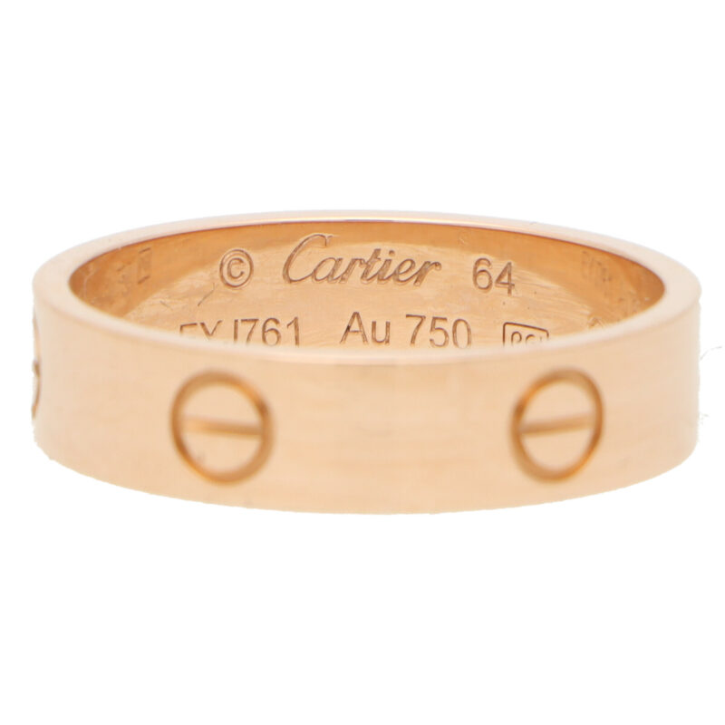 Vintage Cartier Love Ring in Rose Gold Size 64