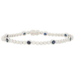 Contemporary Sapphire and Diamond Line Bracelet